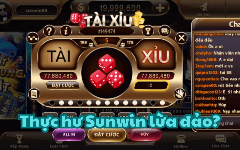Sunwin gặp rắc rối với cáo buộc lừa đảo người chơi